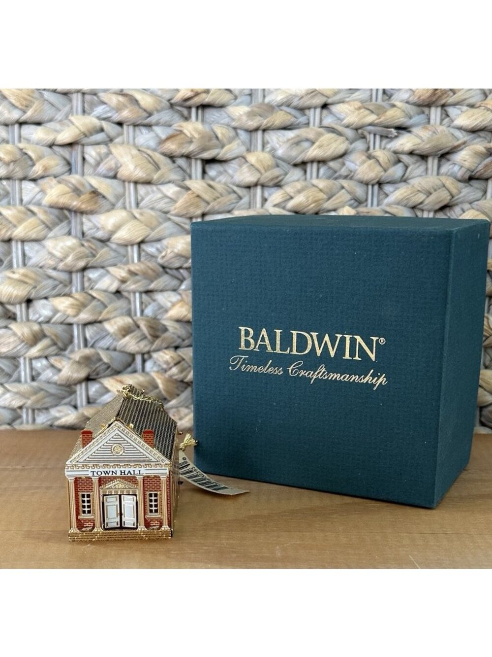 Baldwin 1998 Town Hall Brass w/24k Gold Christmas Ornament 7191.010 NOS RETIRED